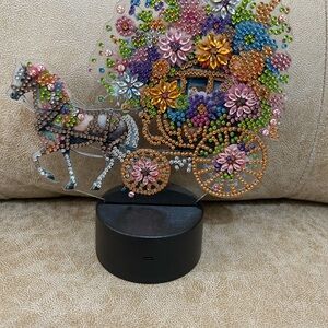 Colorful Beaded Horse Carriage Decor